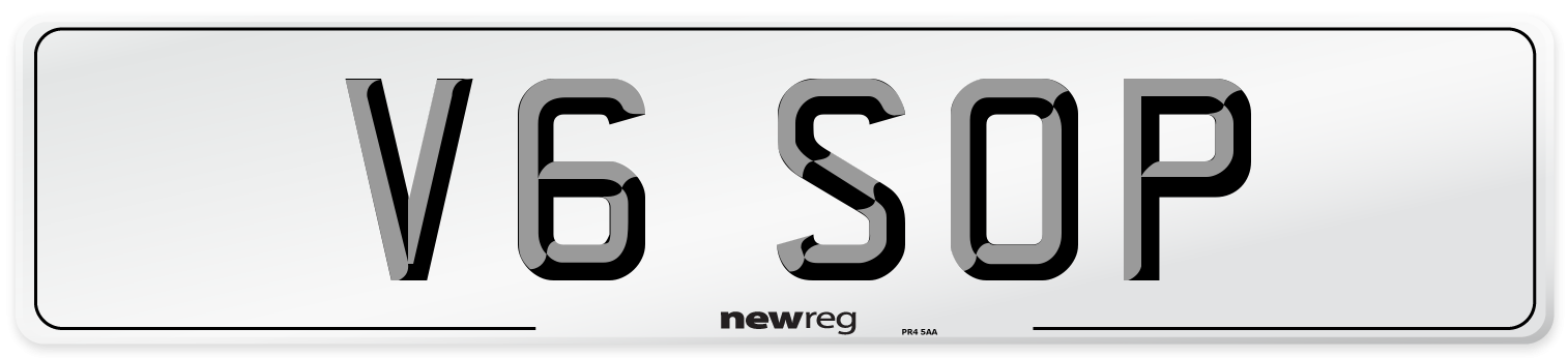 V6 SOP Number Plate from New Reg